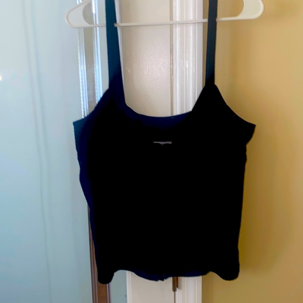 Anthropologie BB Dakota black corset tank hooks down the front, size XL & in EUC